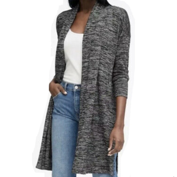 Banana Republic Sweaters - Banana Republic Charcoal Open Draped Long Cardigan
